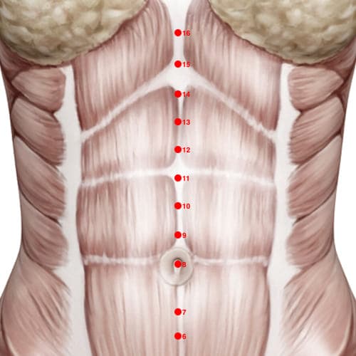 Location of acupuncture point CV11 Jianli (Strengthen The Interior)