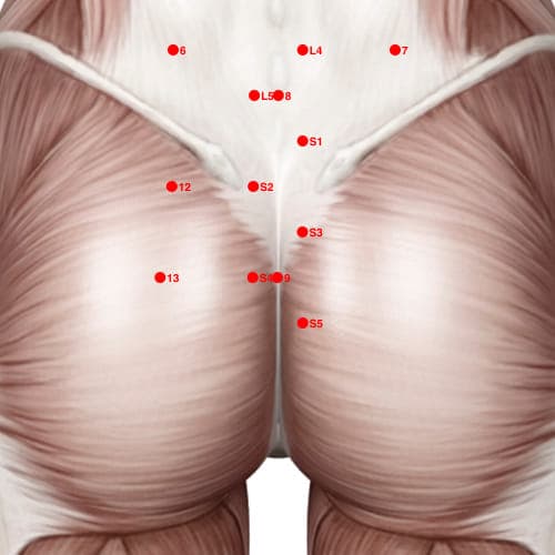 Location of acupuncture point XB09 (Miraculous Waist Point)